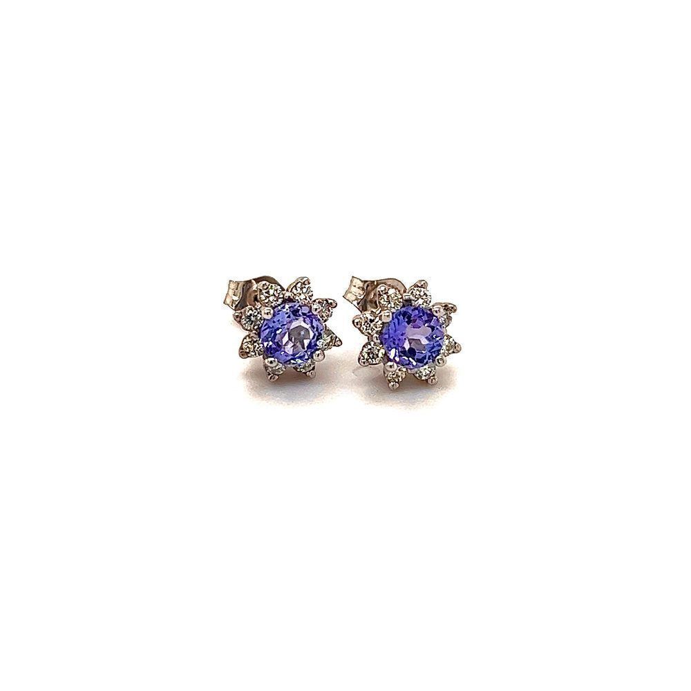Natural Sapphire Diamond Halo Earrings 14k WG 1.02 TCW Certified $3,950 121427